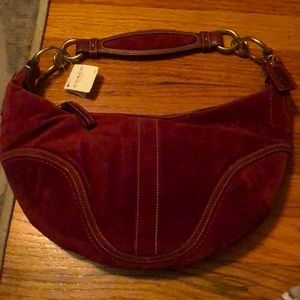 Coach Maroon Soho Suede Hobo Purse